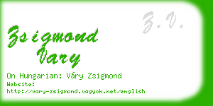 zsigmond vary business card